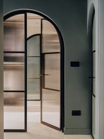 Puerta abatible de acero de estilo francés Puertas de vidrio de acero Doble Marco de vidrio Puertas francesas Interior