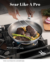 Ensemble de casseroles en titane pur OEM, 8 pièces, finition martelée, antiadhésif, sans revêtement, intérieur sans rivets, compatible induction