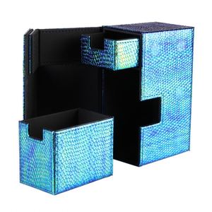 Caja de Almacenamiento de Doble Puerta para Cartas Coleccionables, Diseño de Serpiente Azul, en Cuero PU, para Suministros de Coleccionistas de TCG - Product Image 3