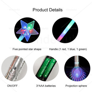 Großhandel bunte <span class=keywords><strong>LED</strong></span> Fairy Star Zauberstab mit Projektion Ball Stick Licht Neuartige Party zubehör für Event dekorative <span class=keywords><strong>LED</strong></span>-Lichts tab - Product Image 5