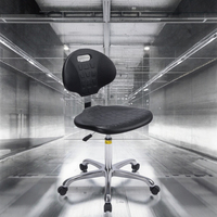 Chaise de laboratoire ergonomique moderne VitalLab, tabouret ESD en mousse PU avec roulettes pivotantes réglables, dossier XBY M13 pour atelier