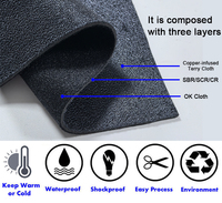 Tissu en néoprène éponge infusé au cuivre antibactérien de bonne qualité, imperméable, 5 mm, 6 mm