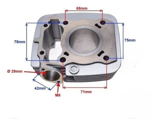 Kit de Anillos de Pistón de Cilindro de Motocicleta de Gran Calibre de 52,4 mm para CBF125 <span class=keywords><strong>CBF</strong></span> <span class=keywords><strong>125</strong></span> CILINDRO COMPLETO - Product Image 5