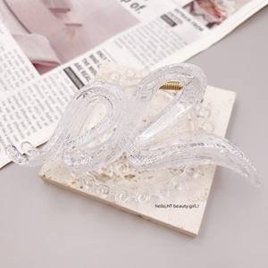 Pinces à cheveux grandes en acrylique pour femmes, motif dentelle élégant avec découpes, en plastique transparent, style sexy, accessoire de coiffure - Product Image 6