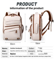 Sac à dos d'étudiant durable pour femmes, université, collège, ordinateur portable, imperméable, sac de voyage, sac à dos pour ordinateur portable