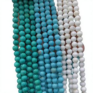 Cuentas Redondas de Piedras Preciosas Naturales de 8mm y 10mm en Verde, Azul y Blanco, Joyería de San Valentín, DILA Jewel - Product Image 4