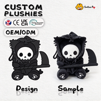 Porte-clés Peluche Personnalisé Halloween Grim Reaper, Mascotte Certifiée CE en Tissu Recyclé, Super Doux et Moelleux, Cadeaux d'Événements – Vente Flash