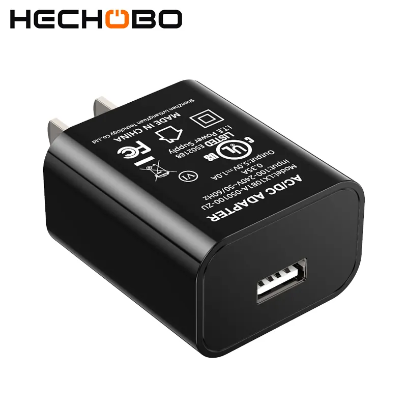 Black UL certified USA certificated US plug custom travel 5v1a 5v 1a 5w 5amp single micro usb wall home charger charging adapter
