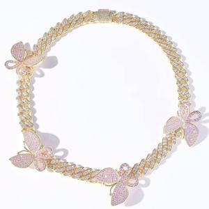 Jewelux Lujoso Collar Unisex de Plata 925 con Baño de Rodio y Moissanita, Diseño de Mariposa, Estilo Hiphop, Cadena de Cuerda, Joyería para Fiesta, Gujarat - Product Image 6
