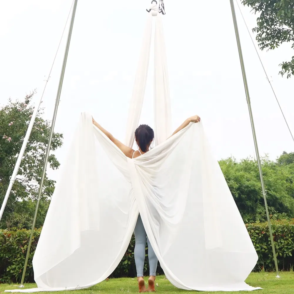 Saco de fitness prior de 11 jardas/10m, tecido de seda aérea para dança voadora acroubática, armadilha de seda de nylon 100%