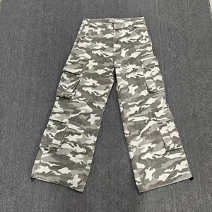 Custom Oversized Distressed Ripped <strong>Men's</strong> Outdoor Hunting <strong>Camo</strong> Pants Stacked Carpenter Camouflage Baggy <strong>Cargo</strong> <strong>Trousers</strong> - Product Image 1