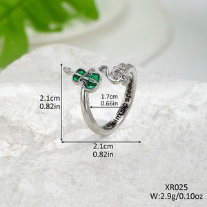 Bague en alliage tendance en forme de violon avec notes musicales, bijou unisexe, cadeau - Product Image 2