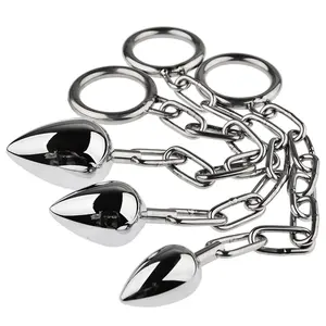 Juguete sexual metálico, tapón anal con cadena, masajeador de próstata y vagina, tapón anal para adultos. - Product Image 1