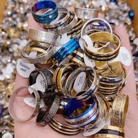 Vente en gros directe d'usine, lot mixte, taille de lot, bague en acier inoxydable, bijoux pour hommes et femmes
