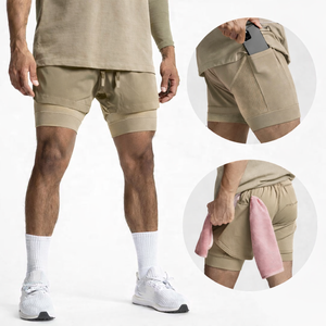 Shorts de sport personnalisés pour hommes, lot de 2, avec logo personnalisé, shorts de course pour hommes, 5 pouces, sublimation, séchage rapide, double couche - Product Image 2