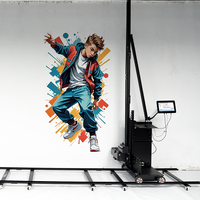 Imprimante Offre Spéciale de la Grande Muraille MK02 avec roues, rails, double têtes, imprimante de décoration murale 3D 2 en 1