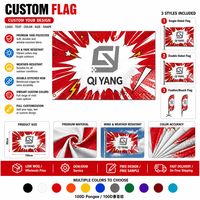 Drapeaux et bannières personnalisés de haute qualité 3x5 pieds, impression numérique sur polyester 100D, qualité supérieure, logo extérieur, drapeau de dessin animé simple face