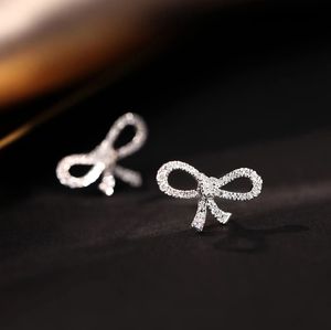 Xinfly New Design Woman 18k Original Jewelry Gold and Natural Diamond <b>Stud</b> Earrings <b>Small</b> Diamond Bows Earrings - Product Image 5