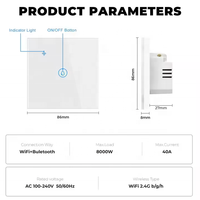Interrupteur intelligent Wi-Fi tactile en verre 20A pour chauffe-eau et chaudière domestique, version UE - PST-DS-161