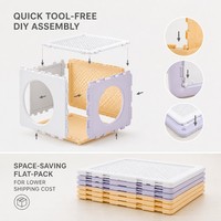 Structure d'escalade pour chat moderne et luxueuse, colorée, à motif floral, avec bouton-pression, pour salon