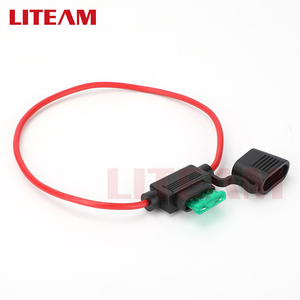 <span class=keywords><strong>Portafusibles</strong></span> en línea automotriz personalizado impermeable 30A medio en línea ATC ATO <span class=keywords><strong>portafusibles</strong></span> de hoja 10-22AWG calibre <span class=keywords><strong>portafusibles</strong></span> de cable rojo - Product Image 6