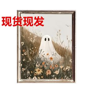 Art mural encadré fantôme d'Halloween 38,5x31cm, peinture décorative pour la décoration intérieure de la maison - Product Image 3