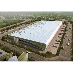 Best steel structure warehouses with mezzanine metal buildings Customizable Storage hangar prefab industrial shed office