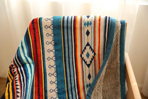 Sherpa <b>Knitted</b> <b>Throw</b> Blanket Soft Flannel Printed Fuzzy Outdoor Blanket - Product Image 5