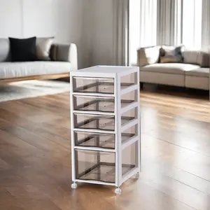 Transparent Plastic Drawer-Type Wardrobe Organizer Cabinet Square Injection-Molded Storage Box for Tableware and Garments
