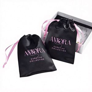 Wholesale Modern Satin Cosmetic <b>Bags</b> Dustproof Drawstring <b>Bags</b> Custom Underwear Packaging Small Cloth <b>Bags</b> Letter Storage - Product Image 1