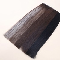 Extensions de cheveux Genius Weft de qualité supérieure, ultra-fines, tissées à la main, cheveux russes Remy, trame plate invisible