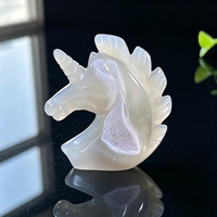 Figurines d'animaux en agate naturelle sculptée (hibou, pingouin, tortue) et ornements en cristal Druzy pour la décoration intérieure - Vente en gros
