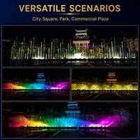 Fuente Musical Personalizada para Plaza, de Acero Inoxidable 304, con Sincronización Musical y Luz LED, para Proyectos Comerciales en Plazas