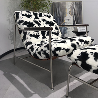 Fauteuil et chaise longue AOMISI en métal et tissu, style moderne, pour salon, bureau, hôtel, villa, chambre, salle à manger, extérieur.