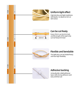 Điện áp thấp <span class=keywords><strong>LED</strong></span> COB dải ánh sáng với tự dính 12V mềm dây dải ánh sáng cho nhà bếp tủ rượu và Tủ trang trí - Product Image 3