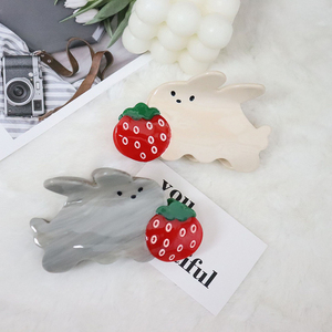 Versión coreana 9,5 cm conejo fresa Animal pinzas para el cabello <span class=keywords><strong>Kristina</strong></span> Bazan pinzas para el cabello coreanas horquillas para niñas - Product Image 2