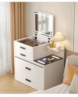 Table de toilette moderne simple en bois massif, table de chevet intégrée, mini table de toilette combinée à bascule pour petit appartement