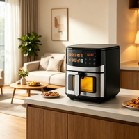 Friteuse à air numérique multi-tailles avec technologie de circulation d'air chaud, appareil de cuisson sans huile pour la cuisine domestique