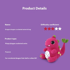 Cho Amazon Hot Bán DIY <span class=keywords><strong>Handmade</strong></span> Len Dệt Kim Động Vật Búp Bê Rồng Trái Cây Rồng Crochet Bông Nghệ Thuật Lưu Niệm Gói - Product Image 4