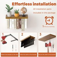 Étagères murales flottantes en bois, lot de 2, avec logo personnalisé, rangement multifonctionnel pour courrier