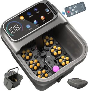 Machine de massage des pieds chauffante électrique avec acupression, baignoire pliable pour les pieds, spa à rouleaux pour usage domestique et professionnel - Product Image 1