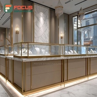 Vitrine à bijoux haut de gamme haute visibilité, surface polie, pour magasin de marque