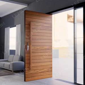 Puerta Principal Exterior de Madera Pivotante Personalizada, Resistente a la Corrosión, Libre de Formaldehído, Estilo Americano de Lujo, en Oferta - Product Image 6