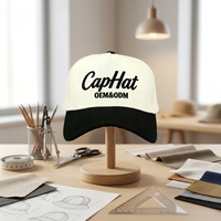 Casquettes Snapback à logo brodé en relief personnalisé OEM, casquettes brodées 3D bicolores en relief, casquettes de baseball à visière plate