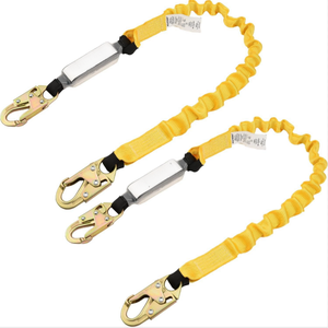 Longe de protection contre les chutes de sécurité absorbant les chocs avec double mousqueton | Échafaudage de construction de <span class=keywords><strong>couvreur</strong></span> en sangle robuste - Product Image 3