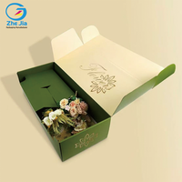 Boîte cadeau personnalisée pour arrangement floral, bouquet de fleurs, emballage de fleurs, boîte cadeau de luxe, boîte en carton ondulé, logo en feuille d'or