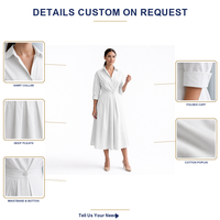 Robe chemise personnalisée pour femme, dentelle, impression numérique, vente en gros, maxi, coton, manches longues, boutonnée, fabricant OEM ODM, marque privée