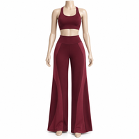 Ensemble 2 pièces pour femme en Spandex/Nylon, grande taille, respirant, léger, taille haute, dos nageur, color block, extensible dans les quatre sens, OEM ODM