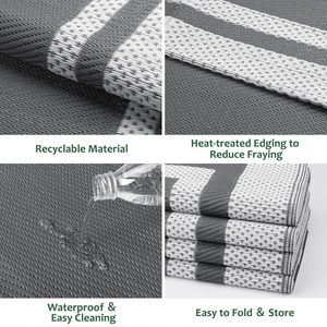 Tappeti in Plastica per Esterni, <span class=keywords><strong>Tappeto</strong></span> Reversibile in <span class=keywords><strong>Polipropilene</strong></span> per Patio, Coperta da Picnic, Tappeti e Moquette Intrecciati - Product Image 3