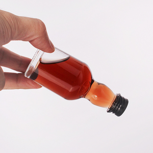 Clear Mini Small 50ml Licor Alcohol Glass Botella de vino con tapón de rosca para <span class=keywords><strong>Brandy</strong></span> serigrafiado - Product Image 2